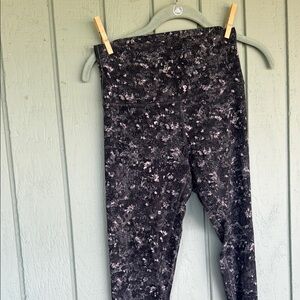 Lululemon Black and Pink Patterned Leggings